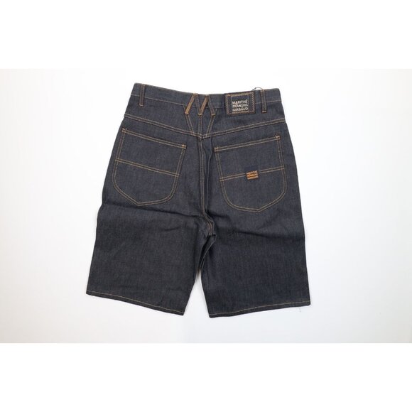 NOS Vtg 90s Marithe Francois Girbaud Mens 33 Baggy Denim Jean Shorts Raw Blue - Picture 7 of 10